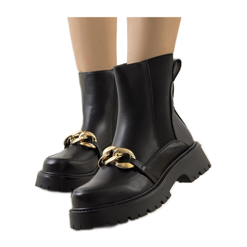 Schwarze Stiefeletten mit hoher Sohle Pesa - Solea