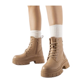 Beige Arbeiterschuhe mit dickerer Sohle, Melicucca - Solea