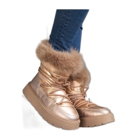 Beige isolierte Schneestiefel mit Fell Arilla - Solea