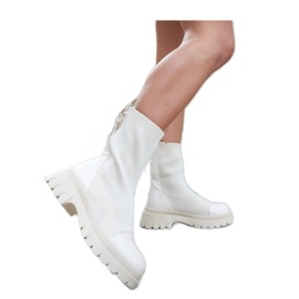 Beige Lack-Sockenstiefeletten von Albertina - Solea