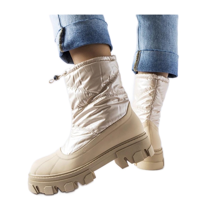 Beige Schneestiefel mit Cendrillon-Manschette – Solea