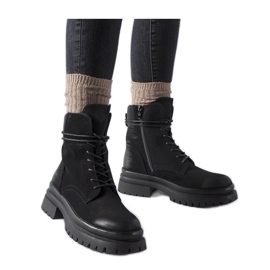 Schwarze Stiefel mit abgenutzter Spitze, Vadnais - Solea