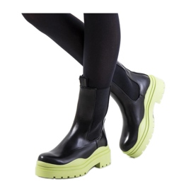 Schwarze Stiefeletten mit grüner Sohle Nester - Solea