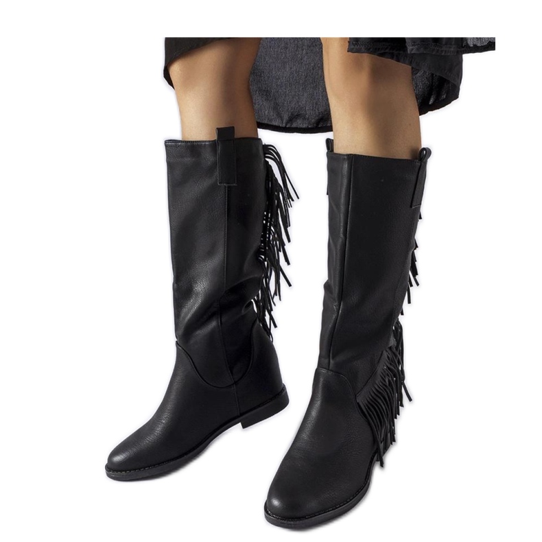 Schwarze Giorgia - Solea Stiefel mit Keilabsatz