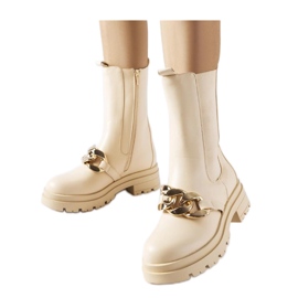 Beige Stiefeletten mit Kette von Thierry - Solea