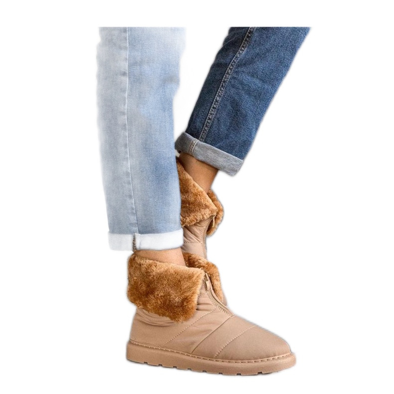 Beige isolierte Schneestiefel mit Kragen Edidda - Solea