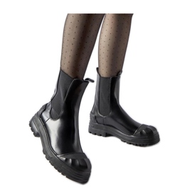Schwarze, isolierte, massive Stiefeletten von Albanese - Solea