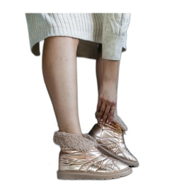 Goldene isolierte Schneestiefel mit Manschette Caellita - Solea