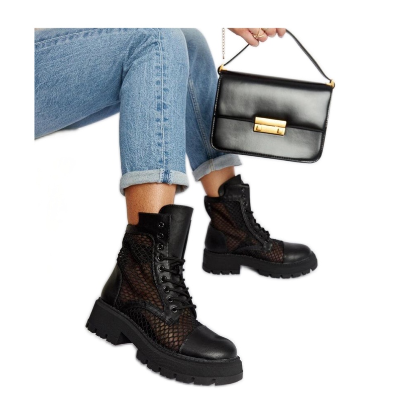 Schwarze transparente Stiefel