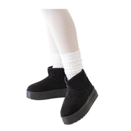 Schwarze lässige Schneestiefel mit hohem Plateau