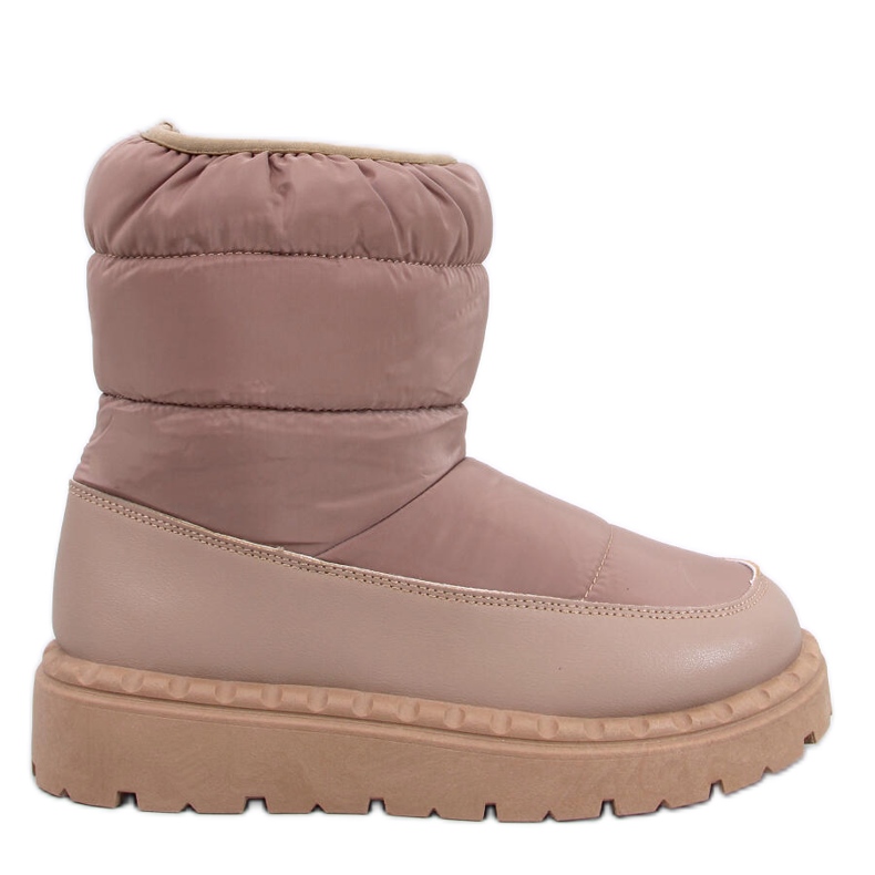 Khakifarbene Schneestiefel aus Nylon braun