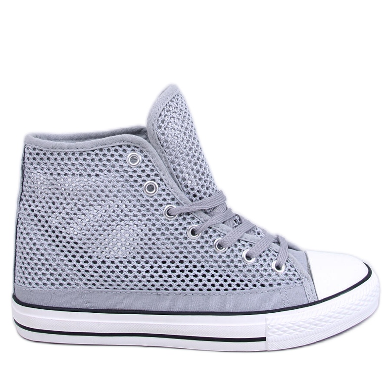 Graue, durchbrochene High-Top-Sneaker