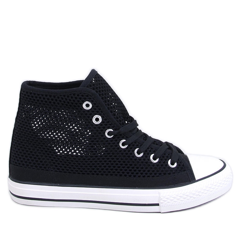 Durchbrochene High-Top-Sneaker Schwarz