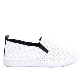 WEISS/SCHWARZE Slip-On-Sneaker weiß