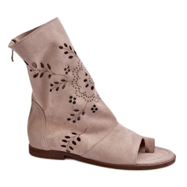 Zazoo 3437 Beige High-Top-Sandalen