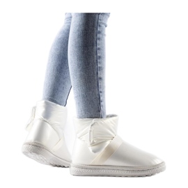 Beige glänzende kurze Schneestiefel von Delaune - Solea