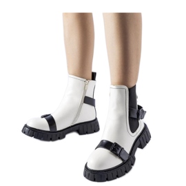 Weiße Stiefeletten mit massiver Sohle von Fontarine - Solea