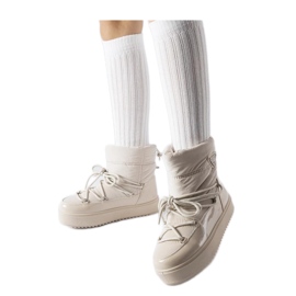 Beige isolierte Schneestiefel mit elastischem Oslavia - Solea