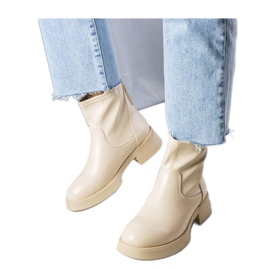 Beige klassische Stiefeletten