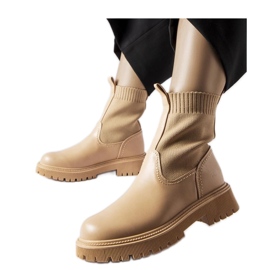 Beigefarbene Öko-Wildlederstiefel Big Star