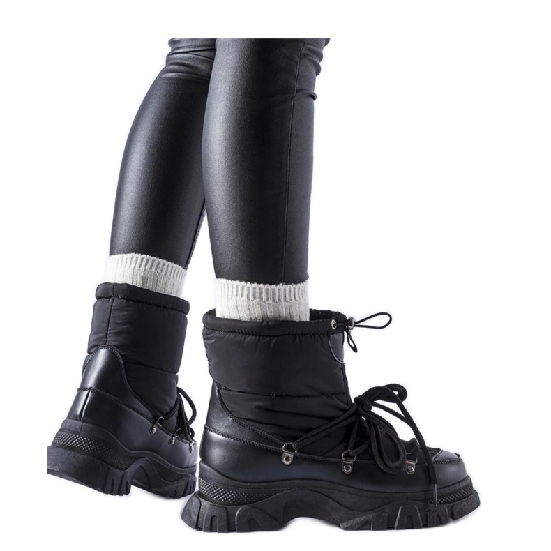 Solea Schwarze warme Schneestiefel
