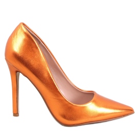 Orangefarbene Stiletto-Pumps