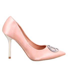 High Heels mit Champagner-Kristallverzierung rosa