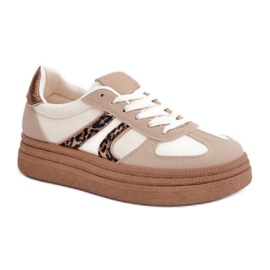 Plateau-Sportschuhe Modell 8912 Beige
