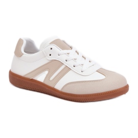 Geschnürter Sportschuh 7112 Weiß/Beige