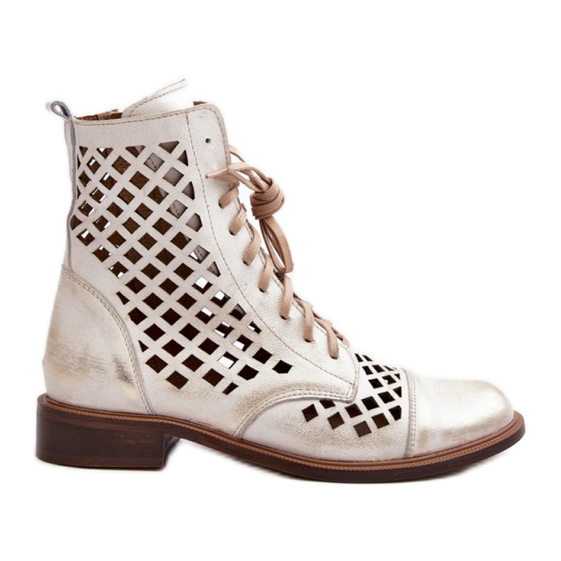 Hohe durchbrochene Stiefel Zazoo 2695/004 Gold golden