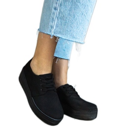 Schwarze Lunde-Plateauschuhe