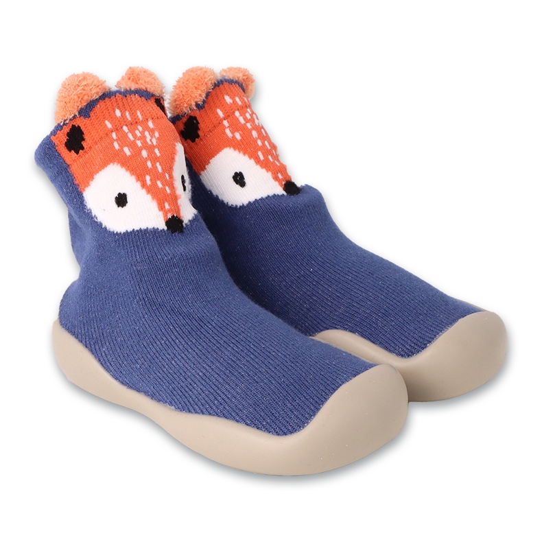 Befado blau/bunte Babyschuhe mit Tiermotiv 002P077