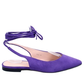 Lila gebundene Slingback-Ballerinas
