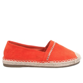 Espadrilles Frauenorange mit Zirkonen