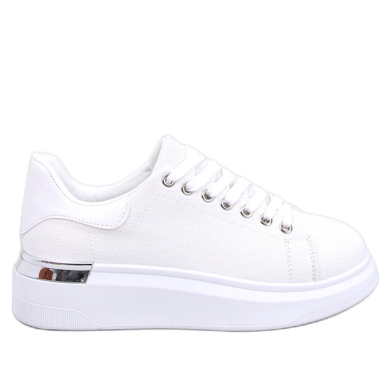 Sneakers Damen -Sport -Leinwand auf weißen Keilen