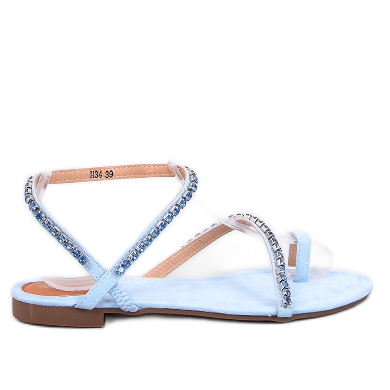 Frauensandalen flip -Flip -Flips mit blauen Strasssteinen