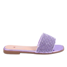 Damenflip Flops mit lila Zirkonen