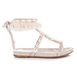 Vices Gebundene Sandalen mit Muscheln braun