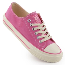 Damen-Low-Top-Sneaker aus Textil, rosa Big Star NN274271