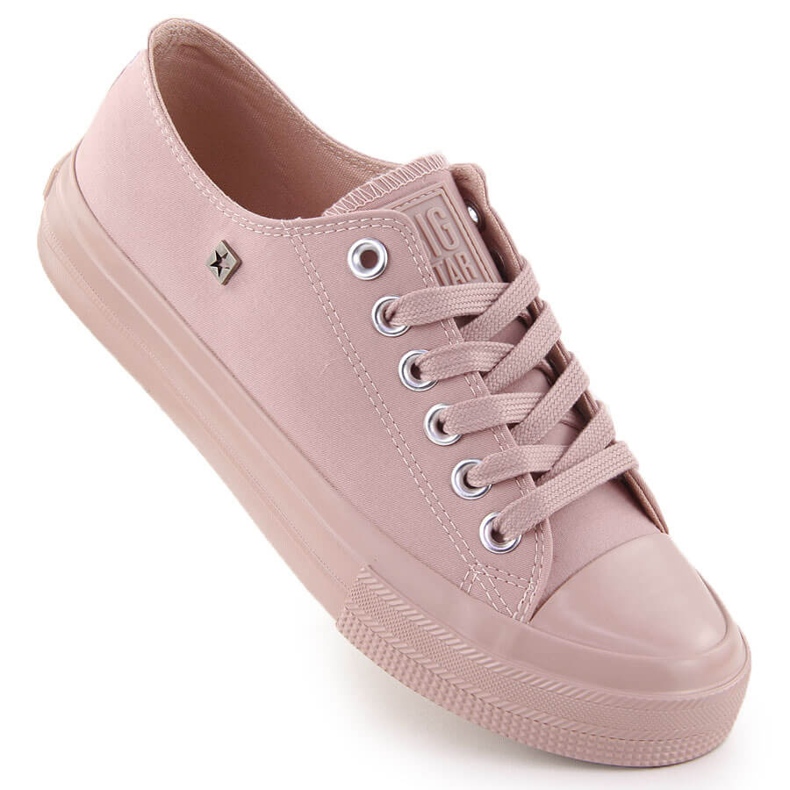 Damen-Low-Top-Sneaker aus Textil, rosa Big Star NN274291