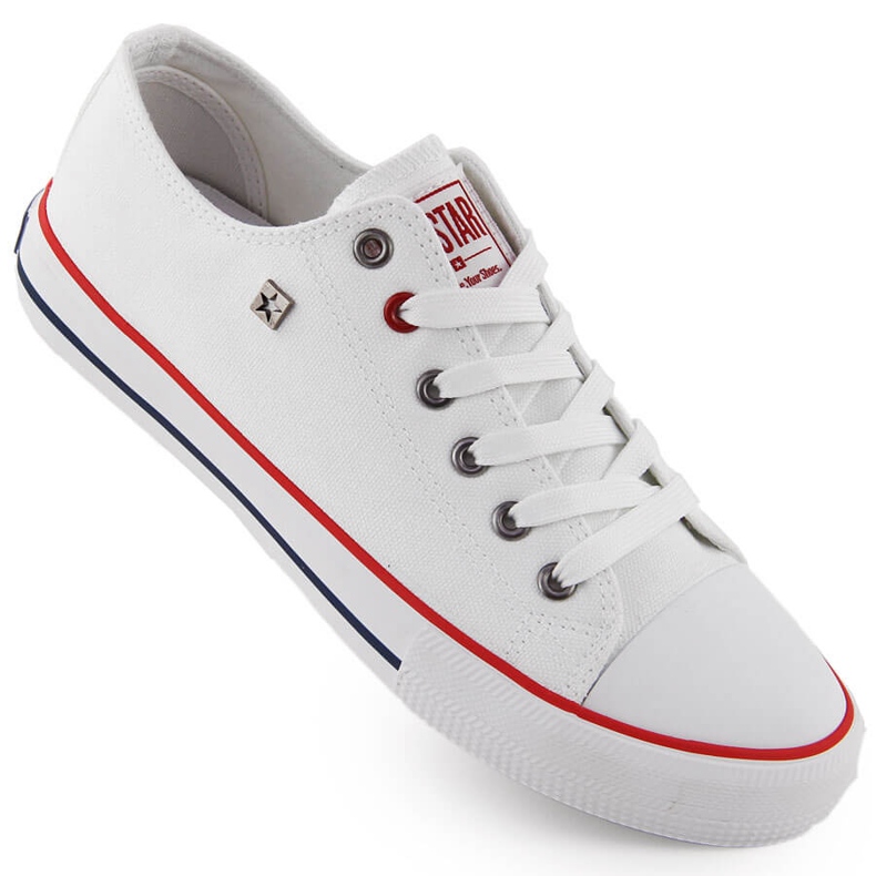 Weiße Low-Top-Textilsneaker Big Star NN274656