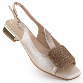 Elegante Damensandalen mit goldener Zirkonverzierung Potocki WS43314