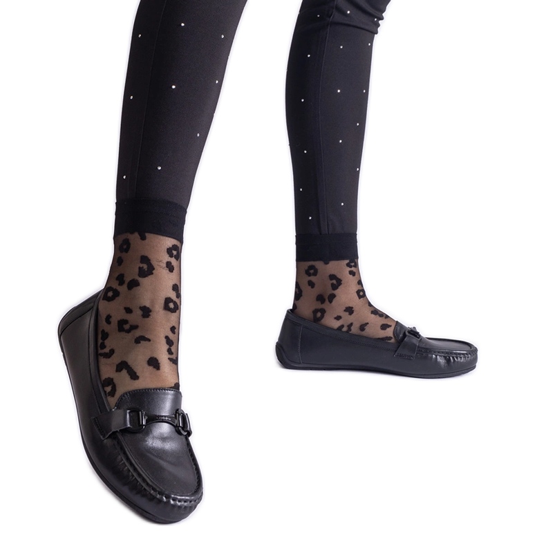 Schwarze klassische Mokassins aus Öko-Leder