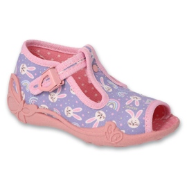 Befado Kinderhausschuhe 213P143 lila Hasen
