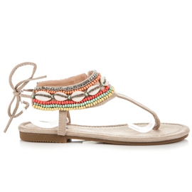 Vices Geknotete Ethno-Sandalen braun