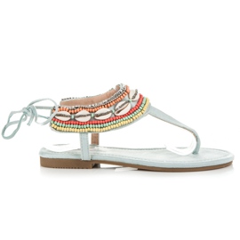 Vices Geknotete Ethno-Sandalen blau