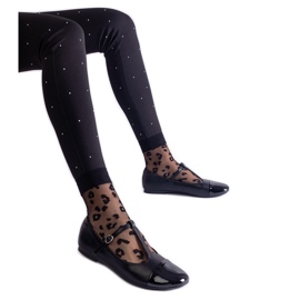 Schwarze Ballerinas mit Lackspitze und Schnallenverschluss