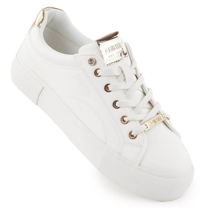 Frauen um Öko-Leder-Sneaker Big Star NN274211 Weiß