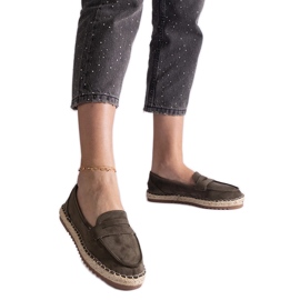 Green Slide Espadrilles auf der Plattform grün