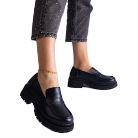 Schwarze Mokassins aus Öko-Leder